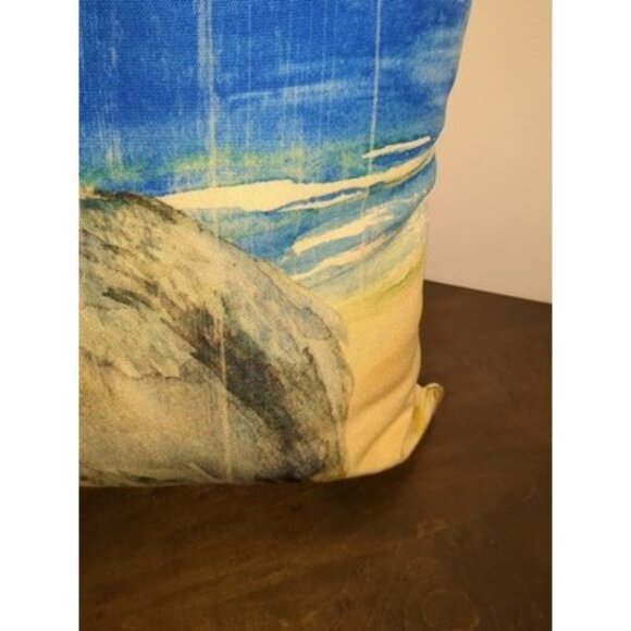 Pier 1 imports aquatic beach W/crane throw pillow indoor outdoor 20”x20” New - Picture 6 of 10